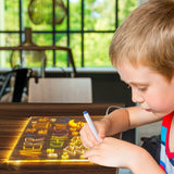 Load image into Gallery viewer, LED Acrylic Writing Board Table Lamp with Pen – 3D Light-Up Message Board for Kids, Gifts &amp; Home Office Decor - Gardino