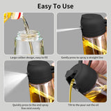 Load image into Gallery viewer, 2-in-1 Glass Oil Sprayer and Dispenser Bottle with Premium Nozzle – Multi-Color Oil Dispenser and Sprayer (500 ML) Gardino
