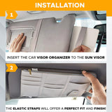 Load image into Gallery viewer, Multi-Function Car Space Sun Visor Organizer Hanging Phone Storage Pouch Holde (Grey) Gardino