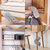 Load image into Gallery viewer, Microfiber Feather Duster Extendable Fan Cleaning Duster with 100 inches Expandable Pole Handle Washable Duster for High Ceiling Fans, Window Blinds, Furniture (Grey) - Gardino