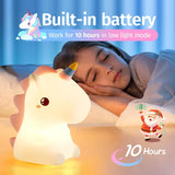 Load image into Gallery viewer, Silicone Unicone Night Light Rechargeable Led Lamp with 7-Color Breathing Modes, Touch Sensor Control Gardino