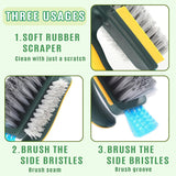 Load image into Gallery viewer, Grout Cleaner Brush 4-in-1 with Squeegee – Multifunctional V-Shape Gap Scrub Brush for Crevice, Corner, Window, Sink, Kitchen, and Bathroom Cleaning Gardino