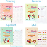 Load image into Gallery viewer, Sank Magic Practice Copybook (4 BOOKS+10 REFILL+1Pen+1Grip) Number Tracing Book for Preschoolers with Pen, Magic Calligraphy Copybook Set Practical Reusable Writing Tool Simple Hand Lettering Gardino
