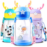 Load image into Gallery viewer, Multi-Cartoon Design Water Bottle with Straw &amp; Strap | BPA-Free, Non-Toxic, Anti-Leak Bottle for Kids | Perfect for School &amp; Home Gardino