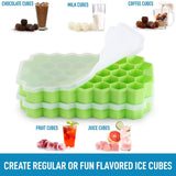 Load image into Gallery viewer, Silicone Honeycomb Ice Cube Tray, 37 Cavity Reusable Mould for Freezer and Baking Gardino