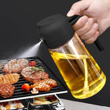 Load image into Gallery viewer, 2-in-1 Glass Oil Sprayer and Dispenser Bottle with Premium Nozzle – Multi-Color Oil Dispenser and Sprayer (500 ML) Gardino
