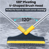Load image into Gallery viewer, 2-in-1 Bathroom Cleaning Brush with Floor Scrubber &amp; Wiper 120 Rotating Head Long Handle Perfect for Cleaning Hard Floors - Gardino