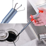 Load image into Gallery viewer, Stainless Steel Hair Catching Claw Drain Cleaner Tool, 5ft Spring Wire Dredge Stick for Kitchen and Bathroom Gardino