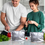 Load image into Gallery viewer, 10 PCS Reusable Aluminum Food Storage Bags | Stand-Up Foil Zip Lock Pouches | Leakproof &amp; Resealable Fresh-Keeping Bags for Vegetables, Fruits, Snacks &amp; Meat