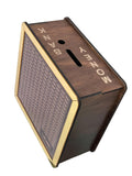Load image into Gallery viewer, Wooden money box with 'Money Bank' text on a white background