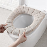 Load image into Gallery viewer, Washable Soft Warmer Toilet Seat Cover, Cushion Mat, and Lid Cover Pads | Stretchable, Easy Installation Toilet Seat Covers (Pack of 1) Gardino