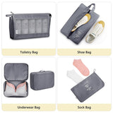Load image into Gallery viewer, 7 Pcs Travel Organizer Pouch Set | Packing Cubes for Clothes, Shoes, Toiletries, and Cosmetics | Space-Saving Travel Bags for Organized Packing Gardino