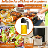 Load image into Gallery viewer, 2-in-1 Glass Oil Sprayer and Dispenser Bottle with Premium Nozzle – Multi-Color Oil Dispenser and Sprayer (500 ML) Gardino