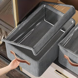 Load image into Gallery viewer, Storage Box with Lid, Large Clear Collapsible Stackable Storage Box, Foldable Fabric Linen Storage Boxes Cube, Dust Proof Closet Organizer Baskets for cabord under bad storage - (1 Pc) - Gardino