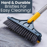 Load image into Gallery viewer, 2-in-1 Bathroom Cleaning Brush with Floor Scrubber &amp; Wiper 120 Rotating Head Long Handle Perfect for Cleaning Hard Floors - Gardino
