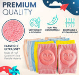 Load image into Gallery viewer, Baby Smiley Knee Pads for Crawling – Anti-Slip Elastic Cotton Knee &amp; Elbow Safety Protectors (Random Color) Gardino