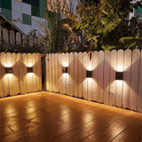 Load image into Gallery viewer, Solar Solar Wall Light Exterior Porch Lights Fence Fixture Deck Patio Decor Water Resistant Modern Sconce for Outdoor Backyard Garden (Pack of 1) - Gardino