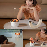 Load image into Gallery viewer, Ultrasonic Essential Oil Diffuser with Flame &amp; Volcano Effect - Remote Control, 2 Mist Modes, 2 Timer Settings, Auto Shut-Off - Aromatherapy Air Humidifier for Home, Office, Spa - Gardino