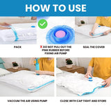 Load image into Gallery viewer, Reusable Vacuum Storage Ziplock Compression Sealer Bags for Travel clothes and home Blankets, Quilts with hand Pump - (Standard Pack of 5 (2 Small + 2 Medium + 1 Large) - Gardino