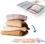 Load image into Gallery viewer, Reusable Vacuum Storage Ziplock Compression Sealer Bags for Travel clothes and home Blankets, Quilts with hand Pump - (Standard Pack of 5 (2 Small + 2 Medium + 1 Large) - Gardino