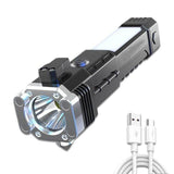 Load image into Gallery viewer, Portable Rechargeable Torch LED Flashlight Long Distance Beam Range with Power Bank, Hammer and Strong Magnets, - Gardino