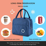 Load image into Gallery viewer, Gardino Insulated Travel Lunch/Tiffin/Storage Bag for Office, College &amp; School (Blue) (Cotton) - Gardino