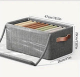 Load image into Gallery viewer, Storage Box with Lid, Large Clear Collapsible Stackable Storage Box, Foldable Fabric Linen Storage Boxes Cube, Dust Proof Closet Organizer Baskets for cabord under bad storage - (1 Pc) - Gardino