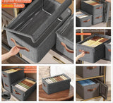 Load image into Gallery viewer, Storage Box with Lid, Large Clear Collapsible Stackable Storage Box, Foldable Fabric Linen Storage Boxes Cube, Dust Proof Closet Organizer Baskets for cabord under bad storage - (1 Pc) - Gardino
