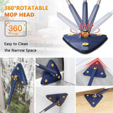 Load image into Gallery viewer, 360 Degree Rotatable Adjustable Triangle Cleaning Mop with Stainless Steel Long Handle Push-Pull Squeezing Cleaning Mop Dry &amp; Wet Mop Floor Windows Ceiling - Gardino