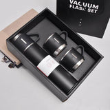 Load image into Gallery viewer, Latest Steel Vacuum Flask Set with 3 Stainless Steel Cups Combo - 500ml - Keeps HOT/Cold | Ideal Gift for Winter - Housewarming Random Color - Gardino