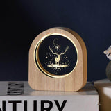 Load image into Gallery viewer, Crystal Ball Night Lamp with Wooden Frame, USB Powered System, 3D LED Sphere for Home and Office Décor - Gardino