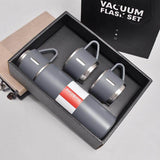 Load image into Gallery viewer, Latest Steel Vacuum Flask Set with 3 Stainless Steel Cups Combo - 500ml - Keeps HOT/Cold | Ideal Gift for Winter - Housewarming Random Color - Gardino