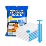 Load image into Gallery viewer, Reusable Vacuum Storage Ziplock Compression Sealer Bags for Travel clothes and home Blankets, Quilts with hand Pump - (Standard Pack of 5 (2 Small + 2 Medium + 1 Large) - Gardino