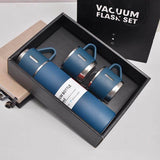 Load image into Gallery viewer, Latest Steel Vacuum Flask Set with 3 Stainless Steel Cups Combo - 500ml - Keeps HOT/Cold | Ideal Gift for Winter - Housewarming Random Color - Gardino