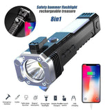 Load image into Gallery viewer, Portable Rechargeable Torch LED Flashlight Long Distance Beam Range with Power Bank, Hammer and Strong Magnets, - Gardino