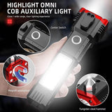 Load image into Gallery viewer, Portable Rechargeable Torch LED Flashlight Long Distance Beam Range with Power Bank, Hammer and Strong Magnets, - Gardino