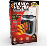 Load image into Gallery viewer, Handy Heater Turbo 800 Watts Outlet Small Space Heater with Adjustable Thermostat, Programmable 12-Hour Timer, Auto Shut Off - Quiet &amp; Space-Saving Mini Heater - Gardino