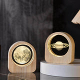 Load image into Gallery viewer, Crystal Ball Night Lamp with Wooden Frame, USB Powered System, 3D LED Sphere for Home and Office Décor - Gardino
